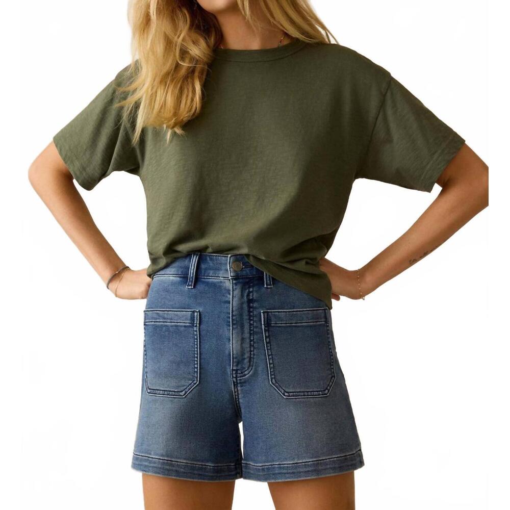 NEW FAHERTY stretch terry patch pocket shorts in … - image 1